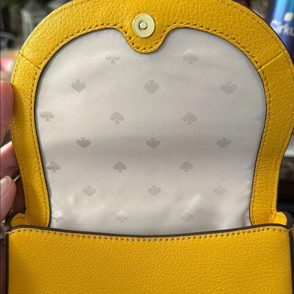 Kate Spade Vibrant Yellow Crossbody Bag with Curved Flap - Picture 3 of 8